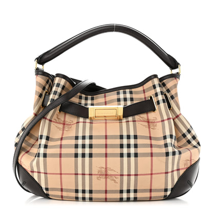 Burberry Haymarket Check Medium Willenmore Hobo Chocolate 1 of 14