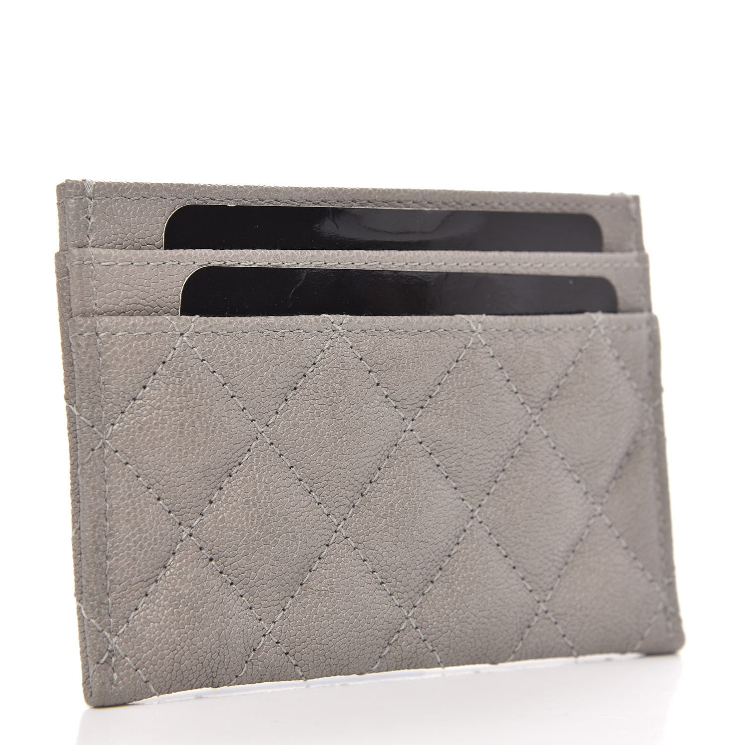 Chanel Caviar Quilted Boy Card Holder Grey 3 of 9