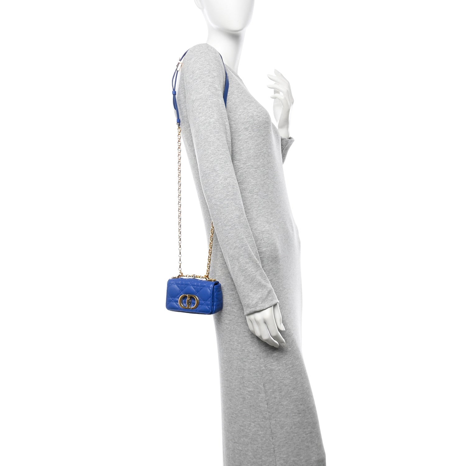 Christian Dior Supple Calfskin Cannage Micro Caro Bag Greece Greece Blue 2 of 9