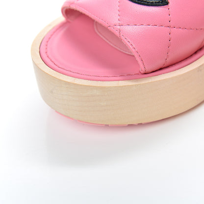 Chanel Lambskin CC Flat Slide Sandals 36 Pink 8 of 9
