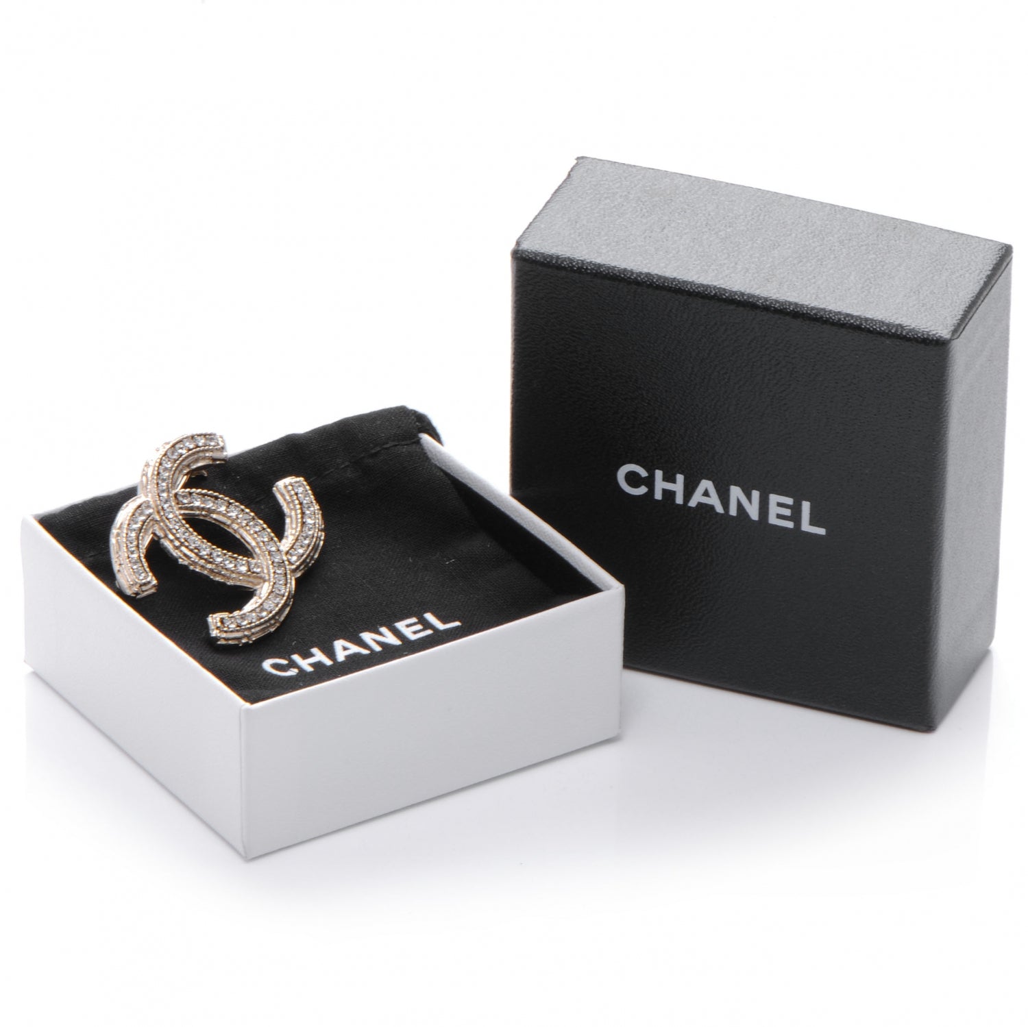 Chanel Swarovski Crystal CC Brooch 3 of 5