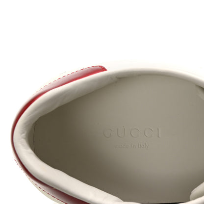 Gucci Calfskin Crystal Web Bee Embroidered Womens Ace Platform Sneakers 37.5 White 8 of 9