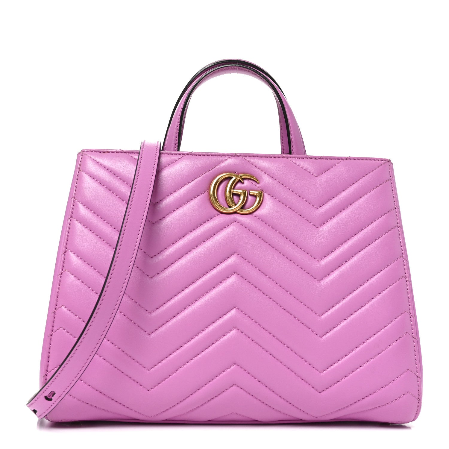 Gucci Calfskin Matelasse Small GG Marmont Tote Candy Mousse 1 of 9