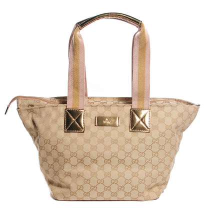 Gucci GG Monogram Medium Web Handle Bucket Tote 1 of 9