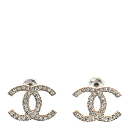 Chanel Crystal CC Earrings Gold 1 of 4