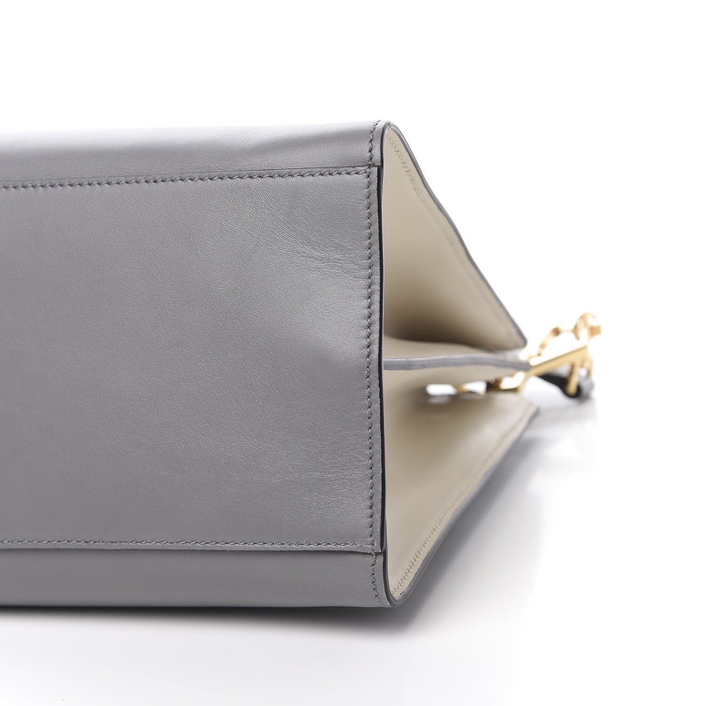 Nappa Bamboo Web Medium Nymphaea Top Handle Bag Deep Grey Mystic White
