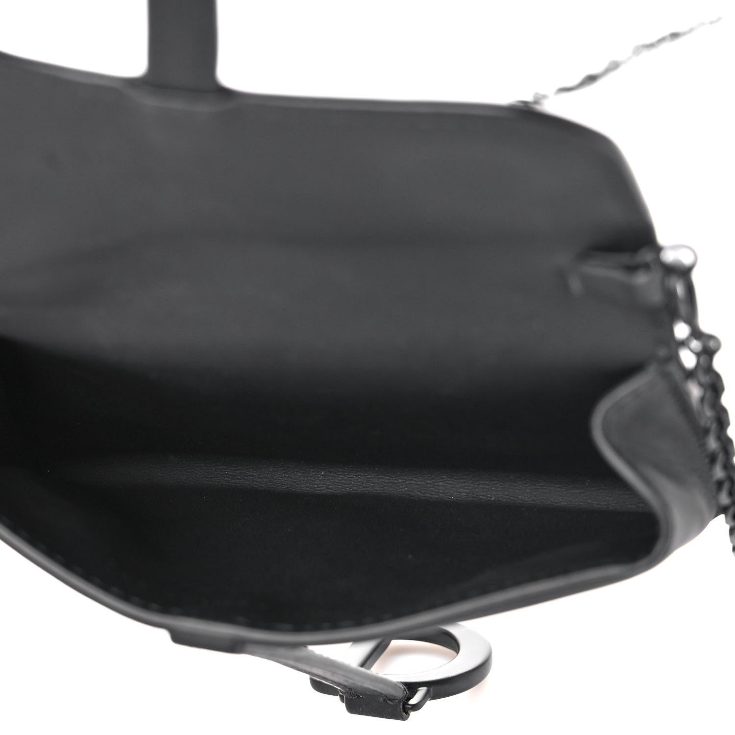Christian Dior Ultra Matte Calfskin Nano Saddle Chain Pouch Black 5 of 12