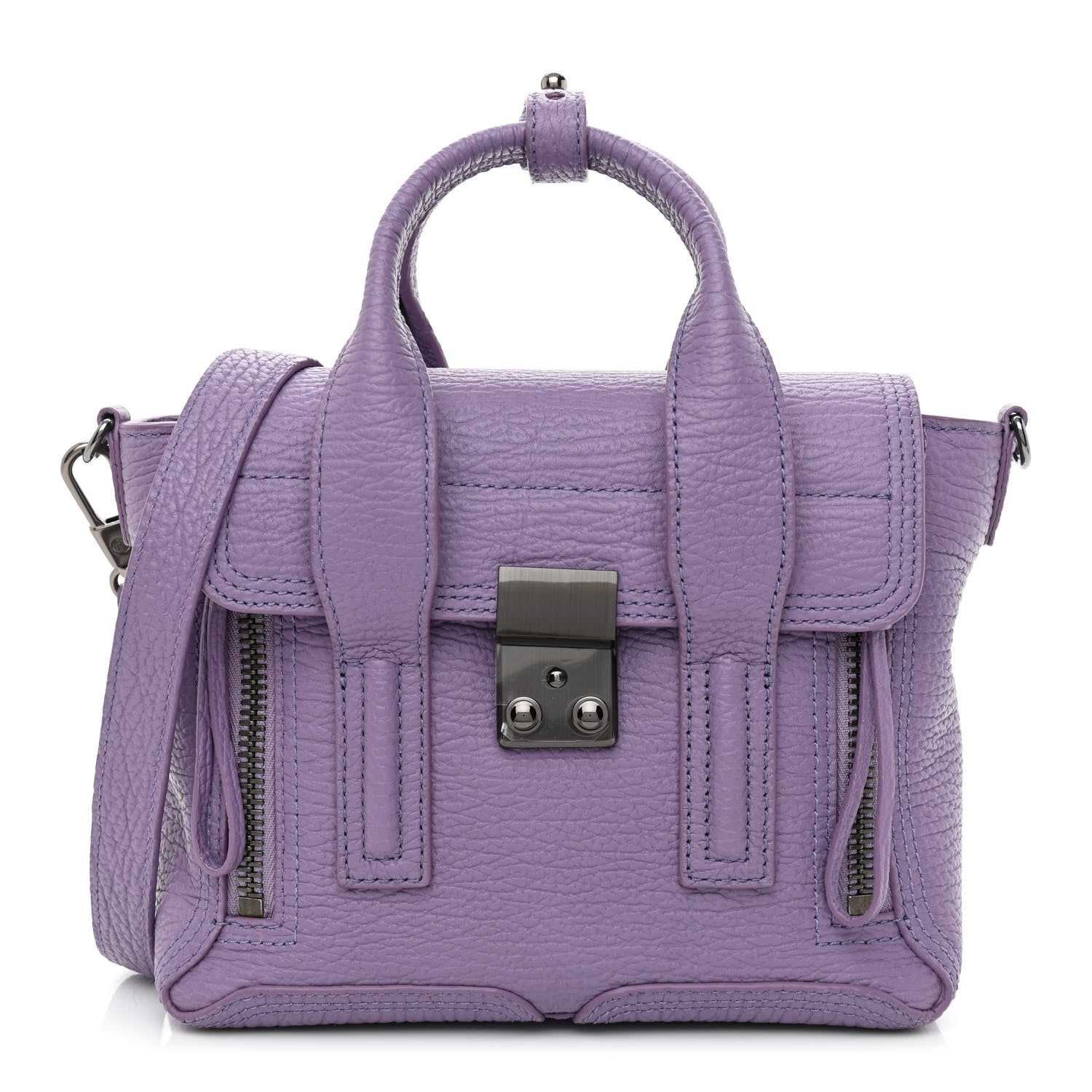 3.1 Phillip Lim Textured Calfskin Mini Pashli Satchel Violet 1 of 9