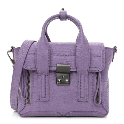 3.1 Phillip Lim Textured Calfskin Mini Pashli Satchel Violet 1 of 9