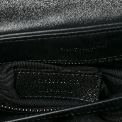 Saint Laurent Calfskin Y Quilted Monogram Toy Loulou Crossbody Bag Black 7 of 8