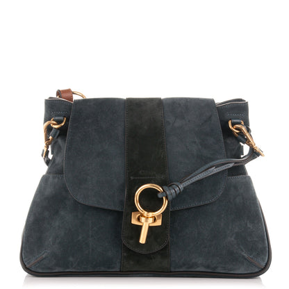 Chloe Suede Medium Lexa Shoulder Bag Silver Blue 1 of 6