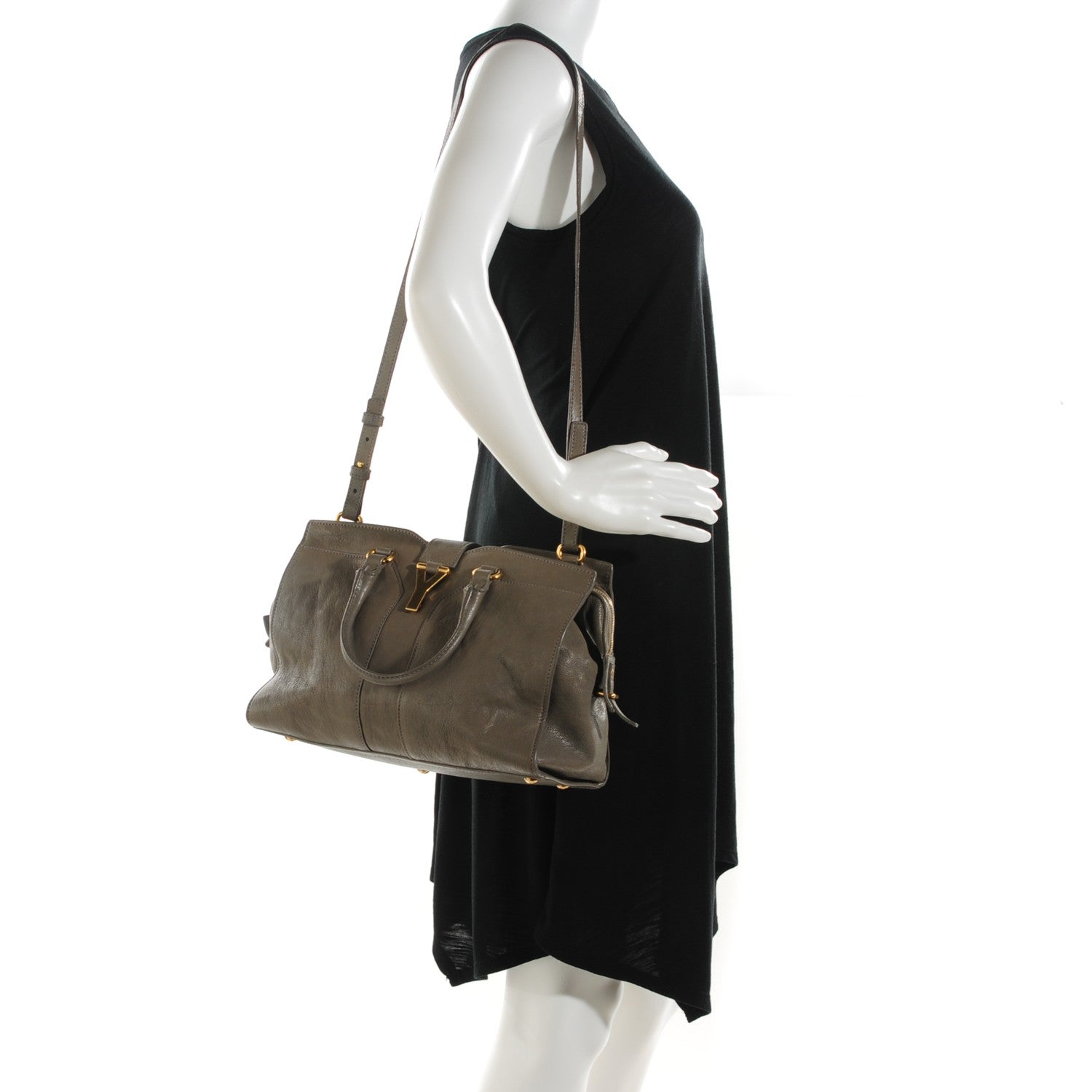 Saint Laurent Sheepskin Mini Cabas ChYc Grey 3 of 10