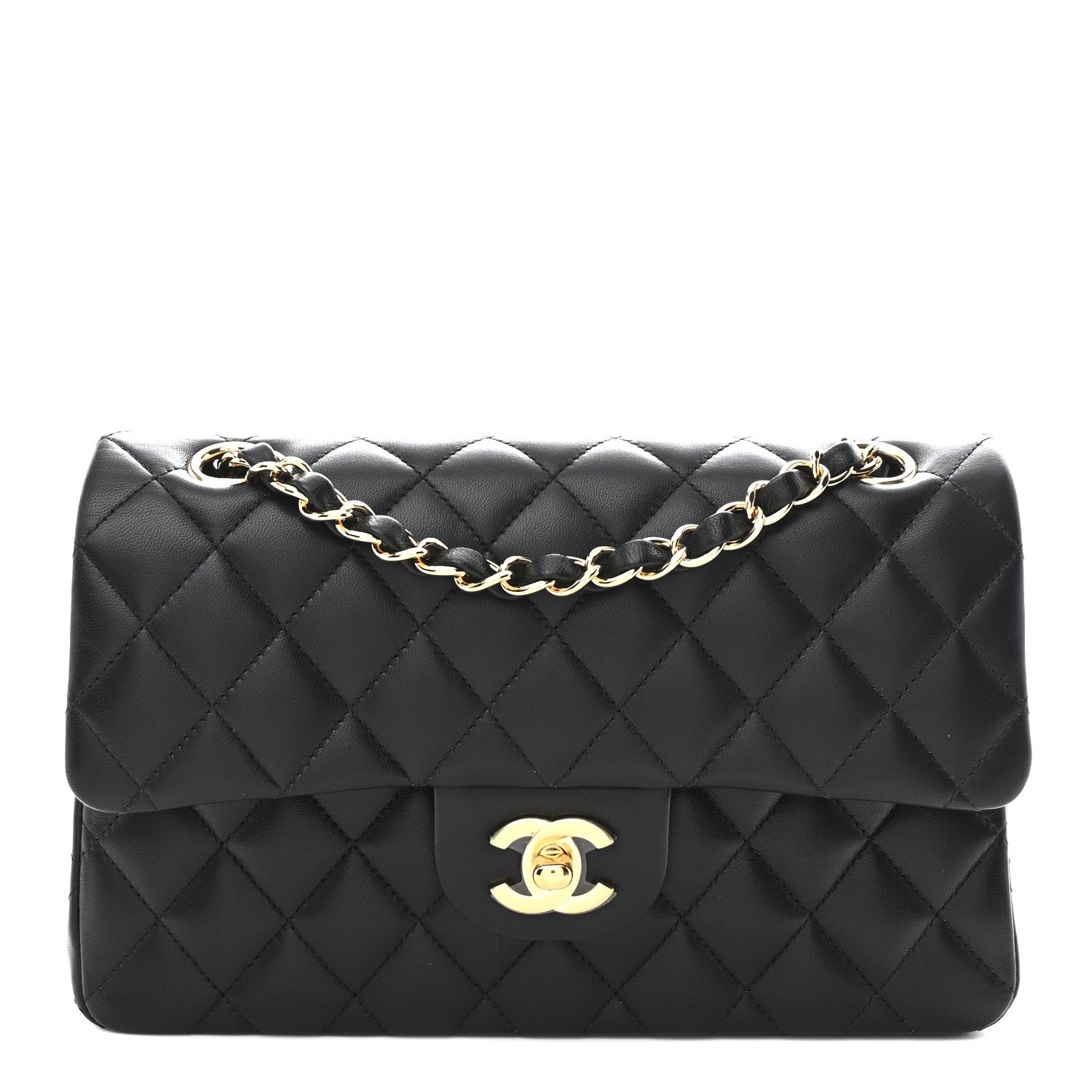 Chanel Lambskin Quilted Small Double Flap Black 1 of 10
