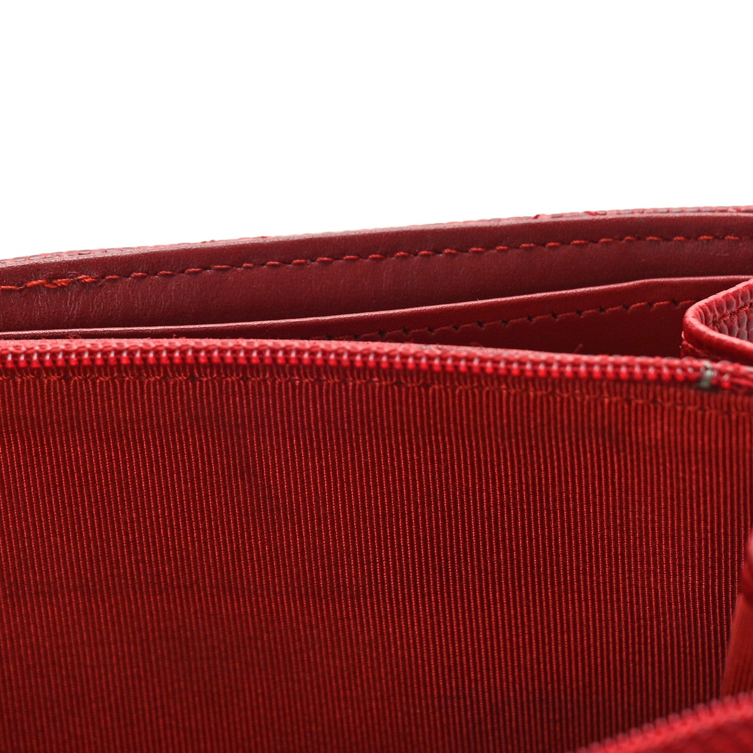 Chanel Caviar Quilted Large Gusset Flap Wallet Dark Red 10 of 11