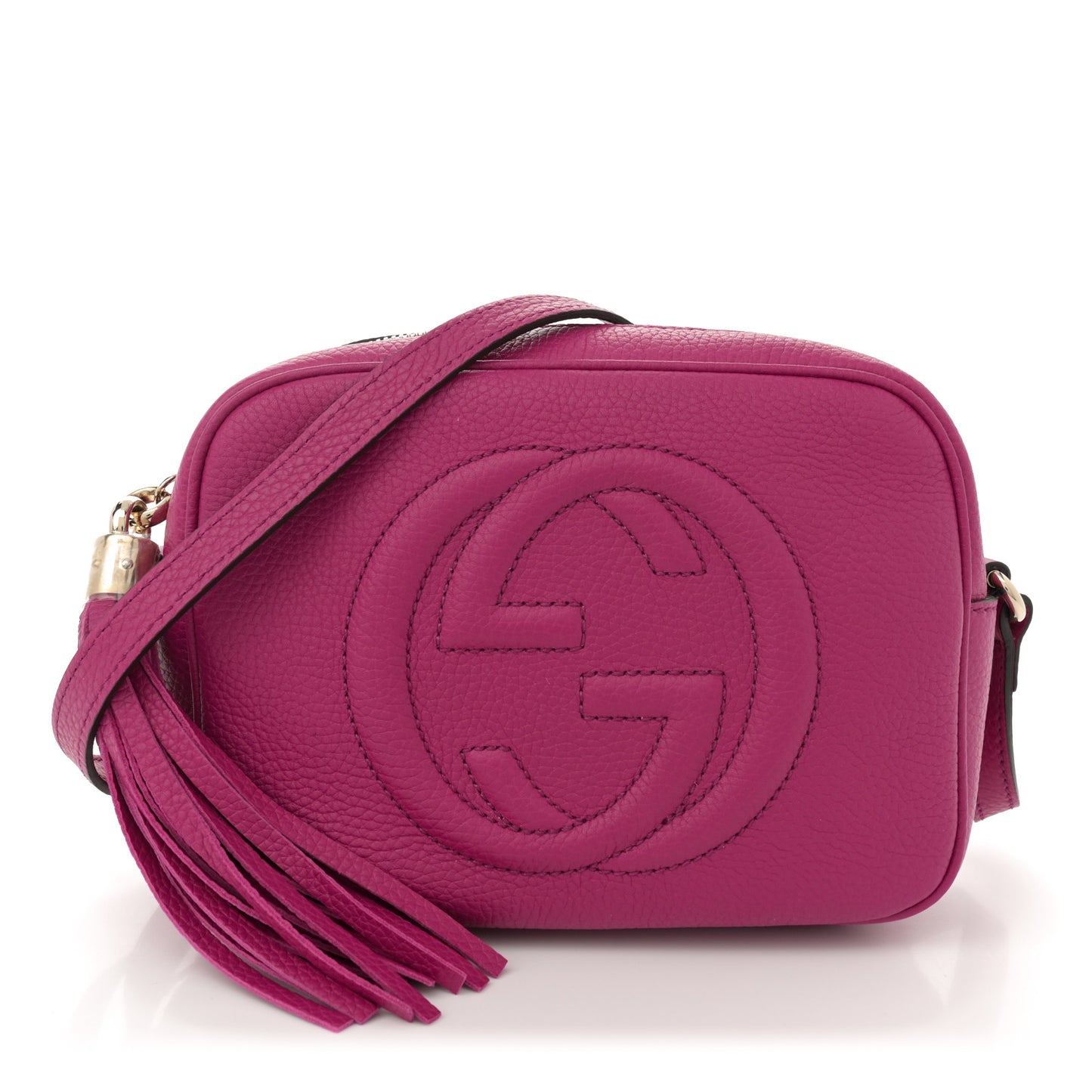 Pebbled Calfskin Small Soho Disco Bag Bright Bouganville