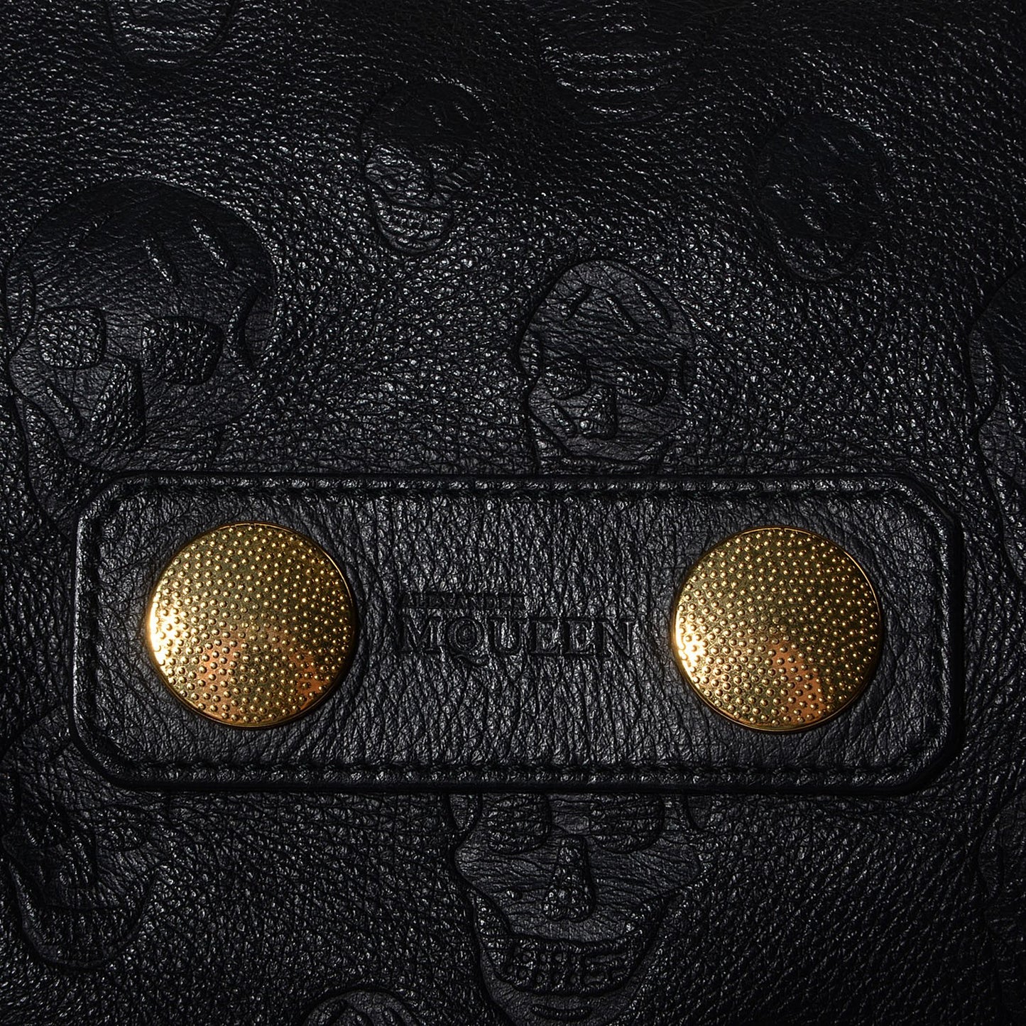 Leather Skull Embossed De Manta Tote Black