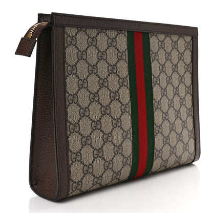 Gucci GG Supreme Monogram Web Ophidia Pouch Brown 3 of 10