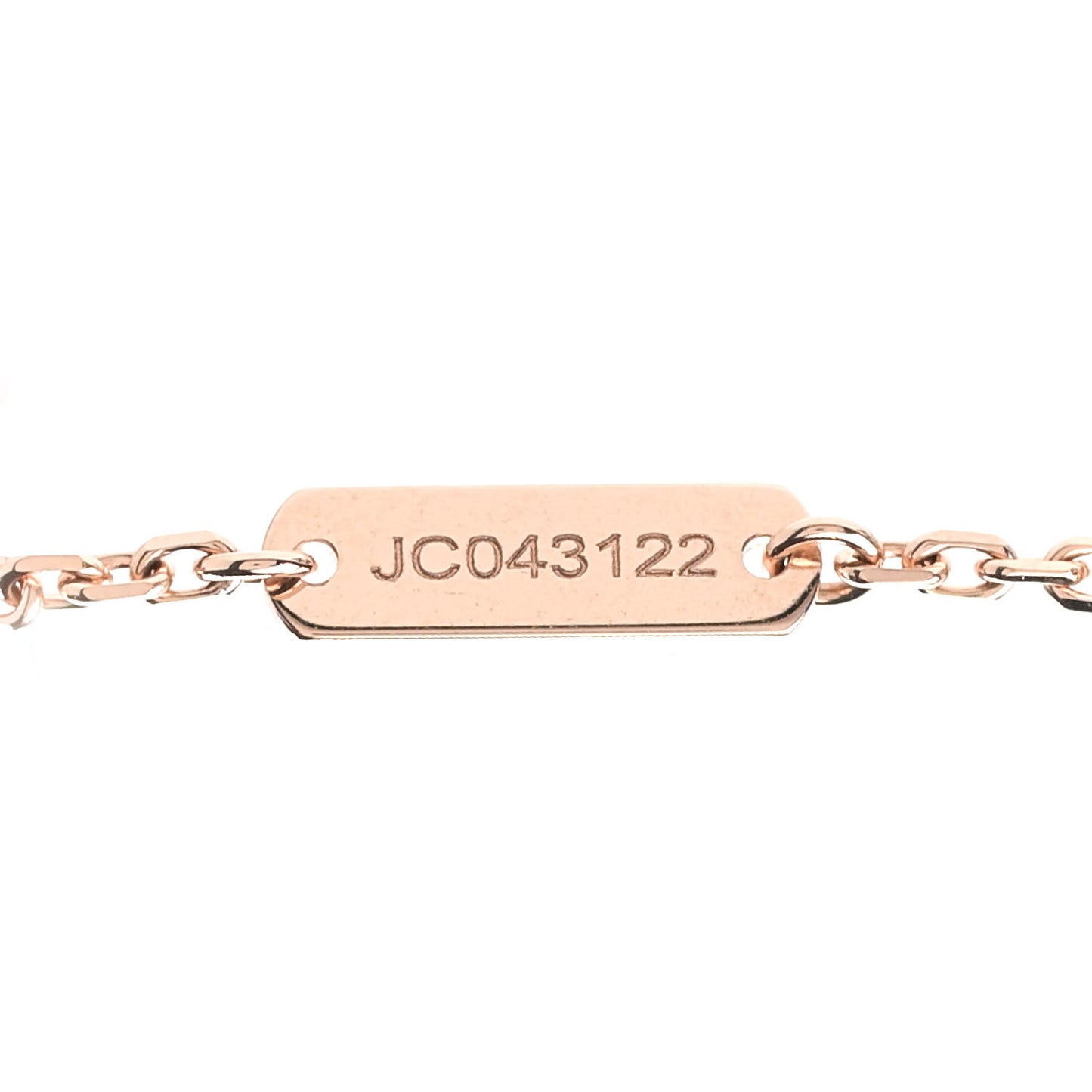 18K Rose Gold Diamond Rhodonite Vintage Alhambra Pendant Necklace