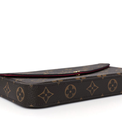Louis Vuitton Monogram Pochette Felicie Chain Wallet Fuchsia 8 of 9