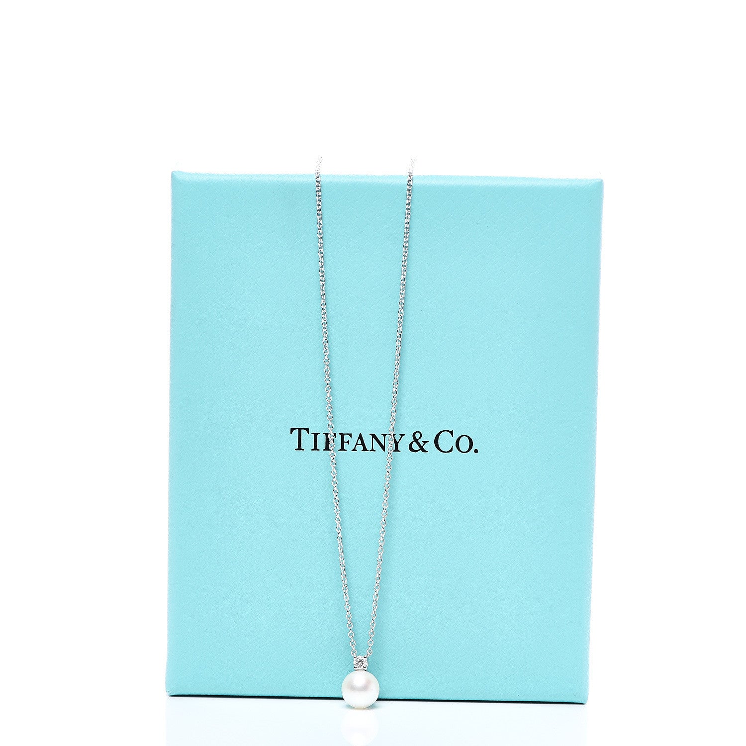 Tiffany 18K White Gold Pearl Diamond Freshwater Pearl 6.5-7mm Pendant Necklace 7 of 7