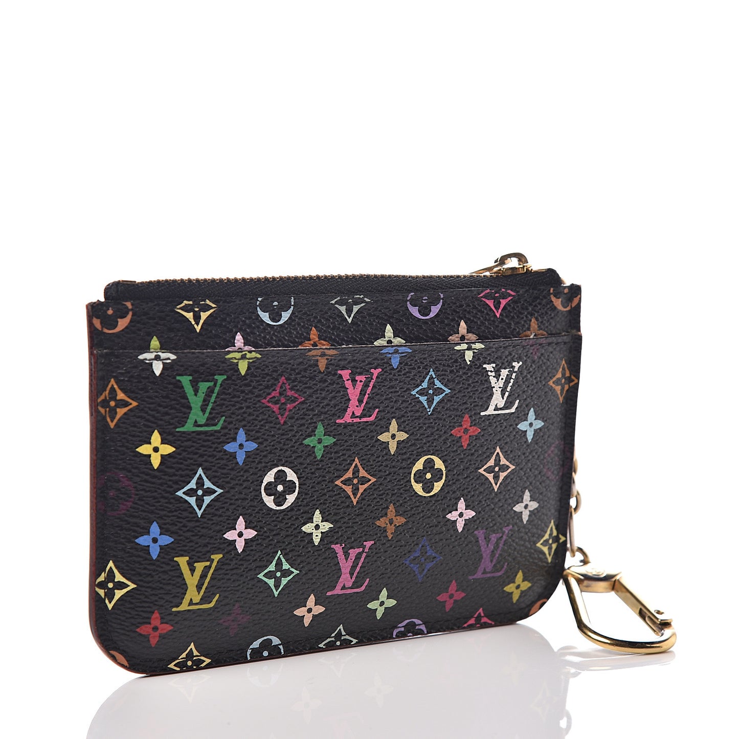 Monogram Multicolor Key Pouch Black Violet
