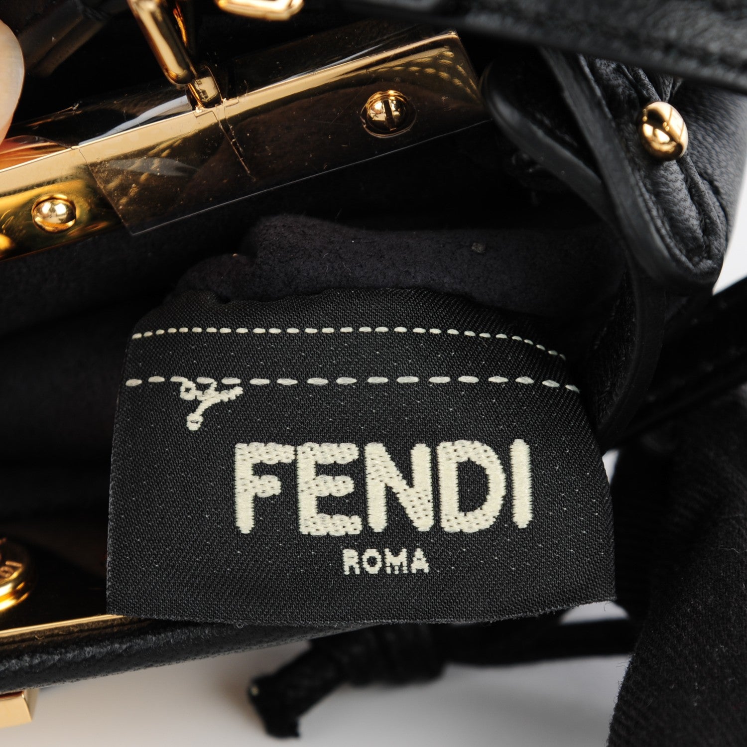 Fendi Nappa Micro Peekaboo Iconic Satchel Black 5 of 9