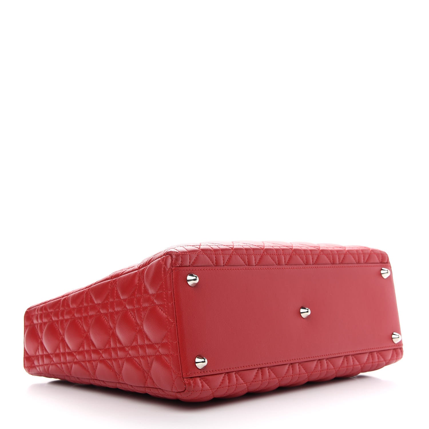 Christian Dior Lambskin Cannage Large Lady Dior Red 4 of 9