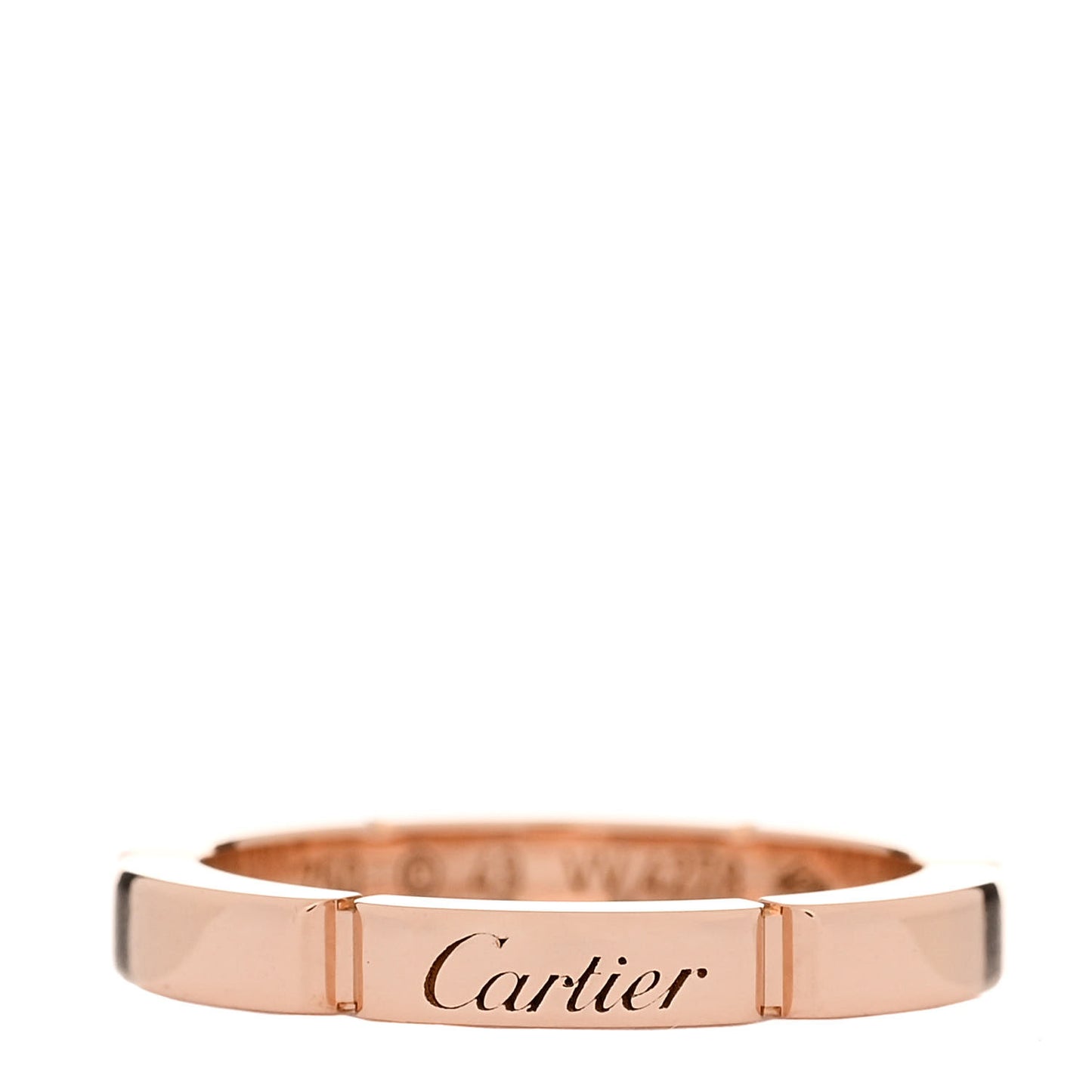 18K Pink Gold 2.5mm Maillon Panthere Wedding Band Ring 49 5