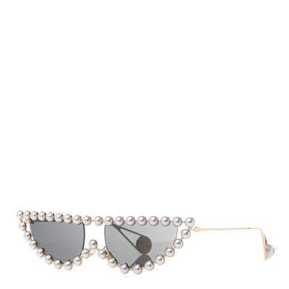 Gucci Metal Pearl Cat Eye Sunglasses GG0364S Gold 1 of 6