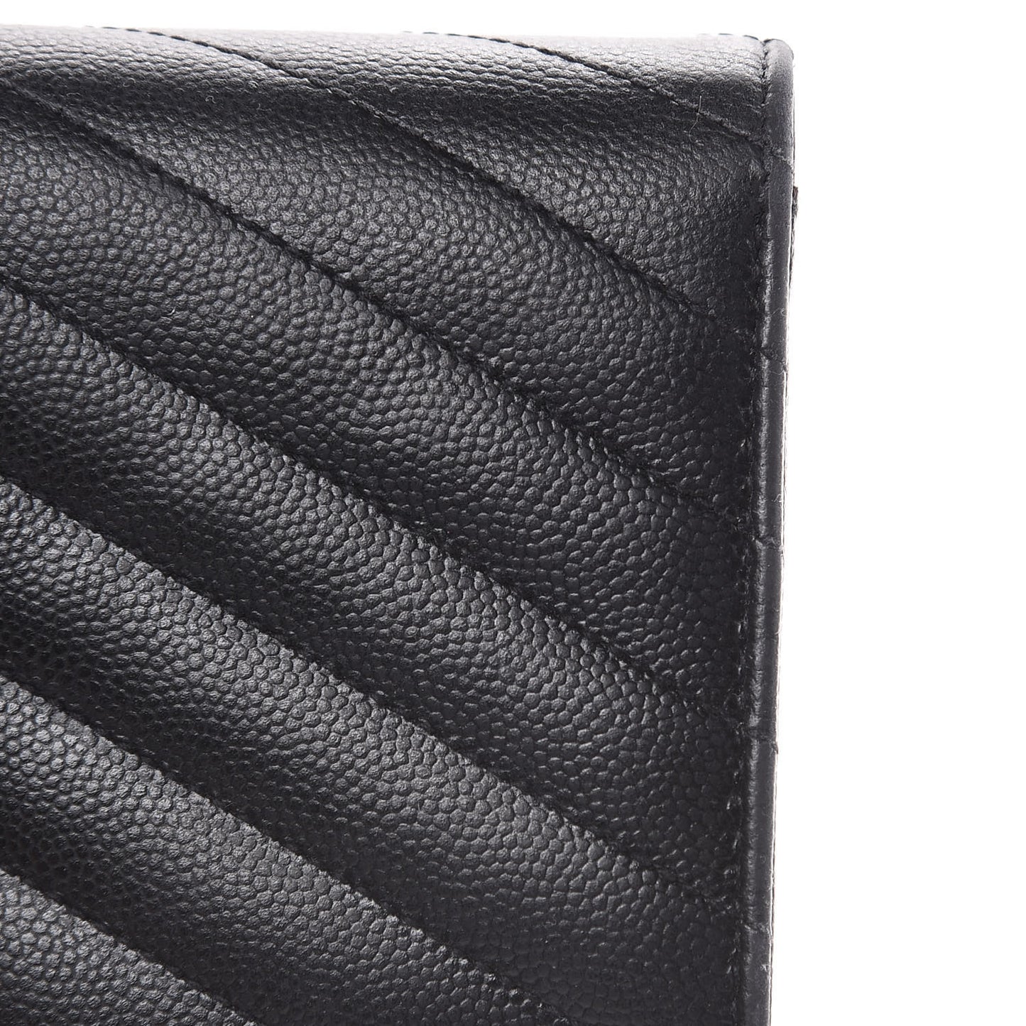 Grain De Poudre Matelasse Chevron Monogram Flap Wallet Black