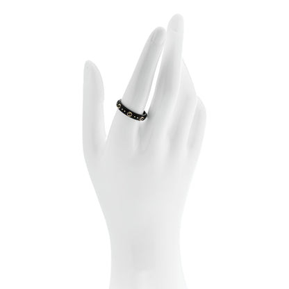 Gucci 18K Yellow Gold Synthetic Corundum Icon Ring 58 8.25 64/10.75 Black 2 of 6