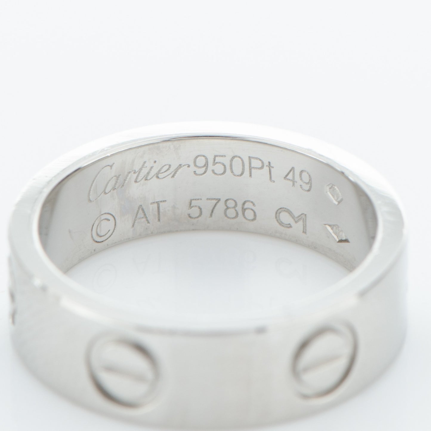 Platinum 5.5mm LOVE Ring 49 4.75