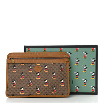 Gucci X DISNEY Mini Vintage GG Supreme Monogram Mickey Mouse Documents Holder Beige Vintage Sun Oil 8 of 8