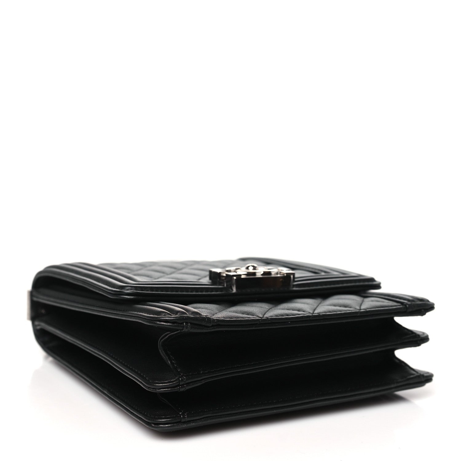 Chanel Calfskin Quilted North South Boy Flap Black 4 of 10