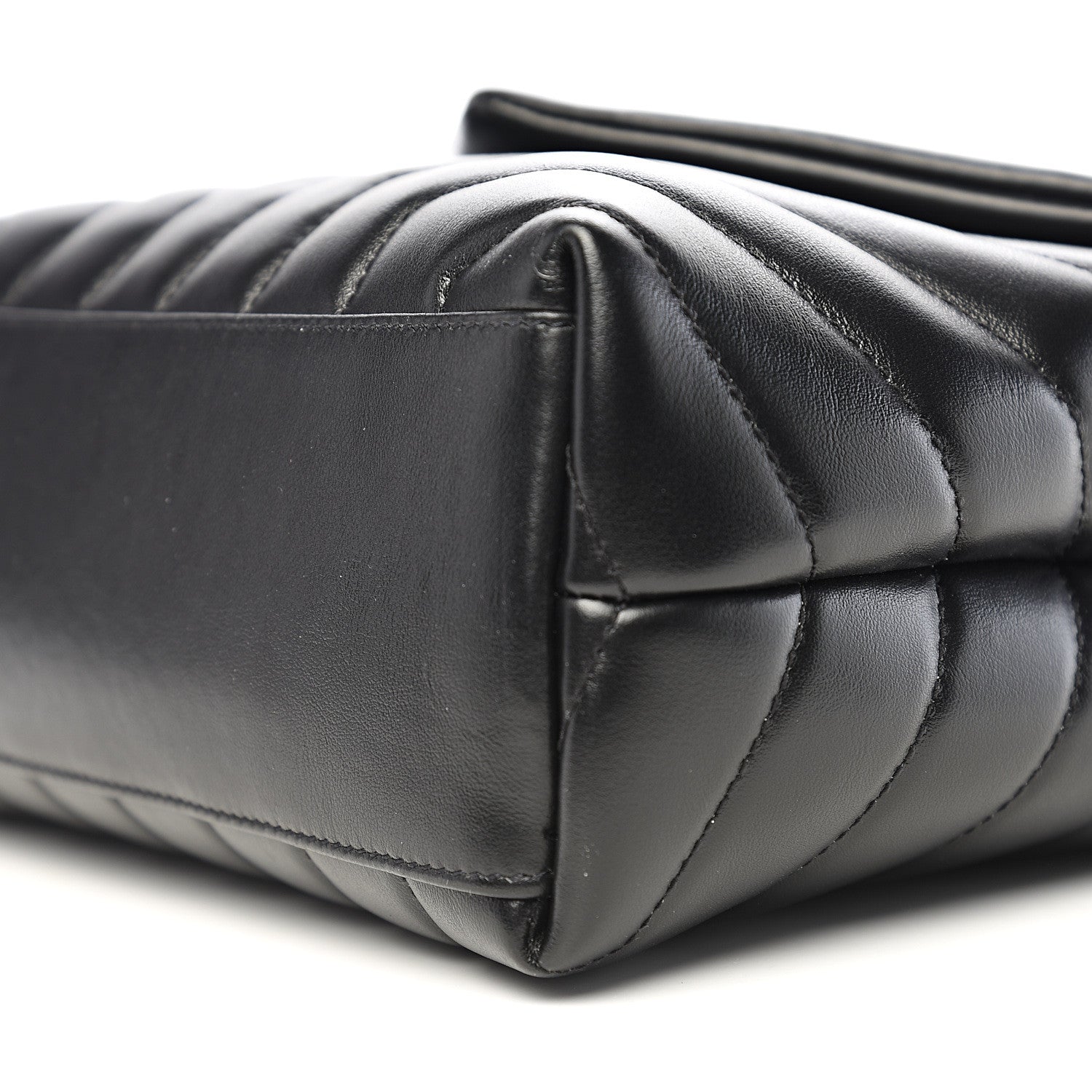 Saint Laurent Calfskin Y Quilted Monogram Small Loulou Chain Satchel Black 8 of 9