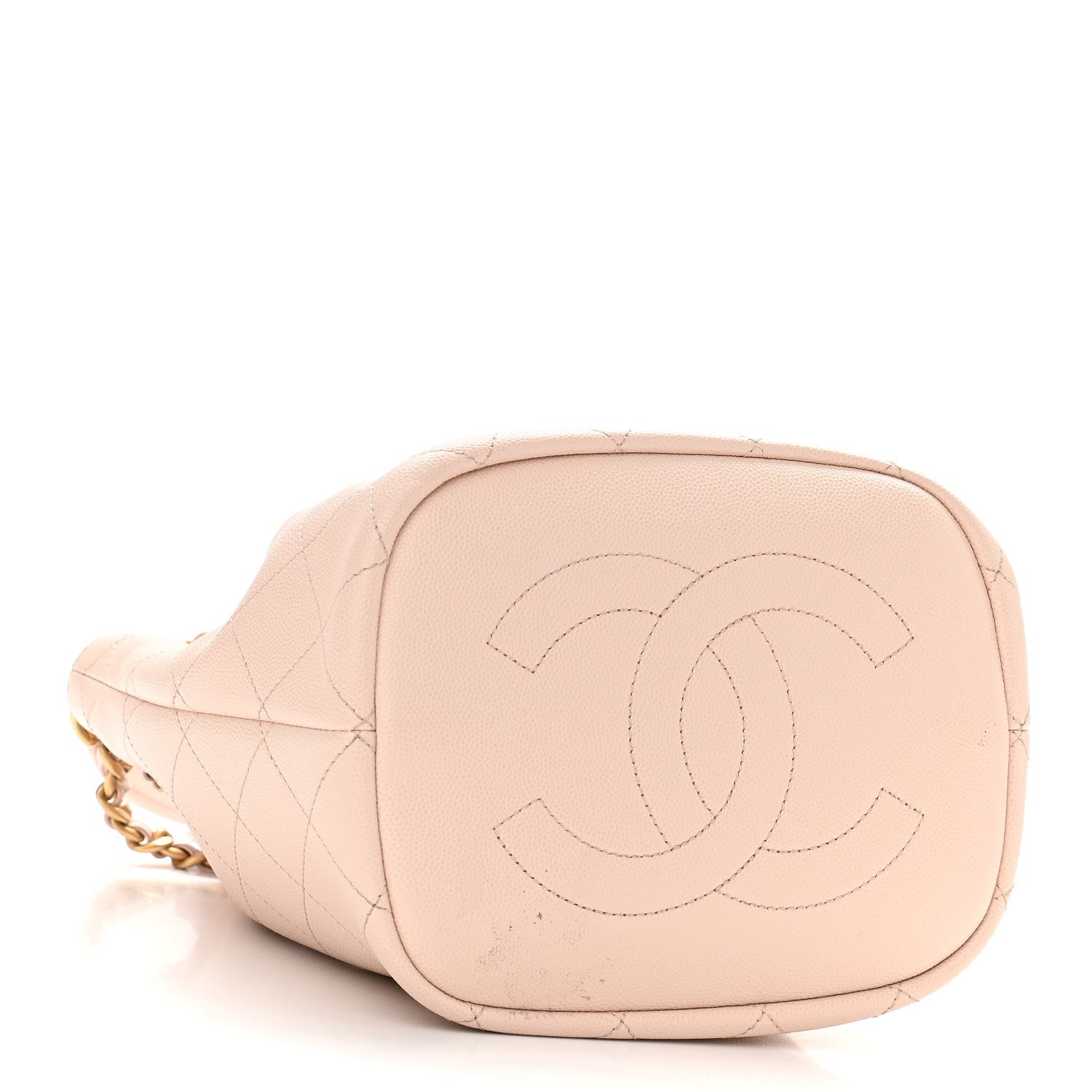 Chanel Caviar Quilted Fashion Therapy Bucket Drawstring Bag Beige 4 of 9