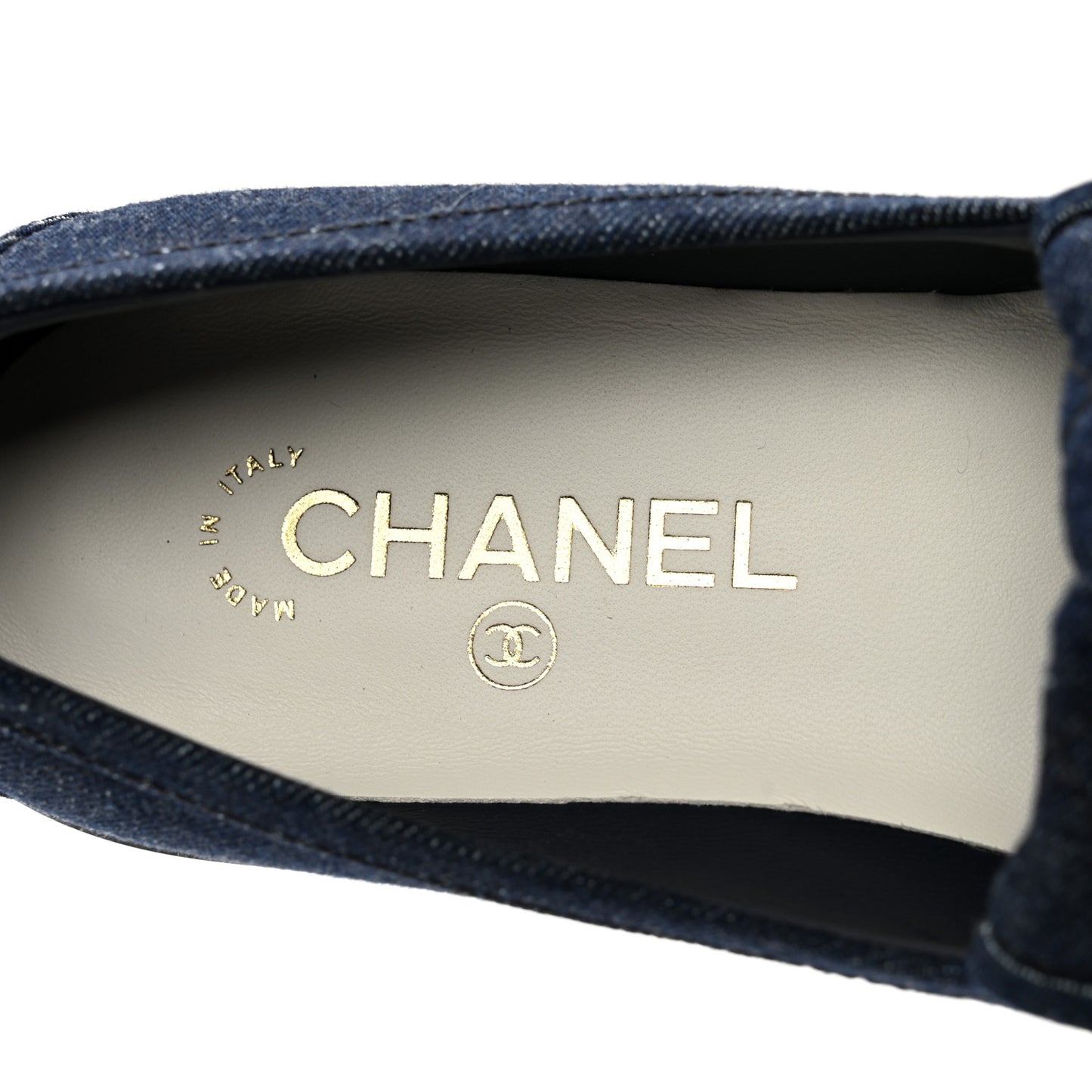 Denim CC Turnlock Loafers 39 Dark Blue