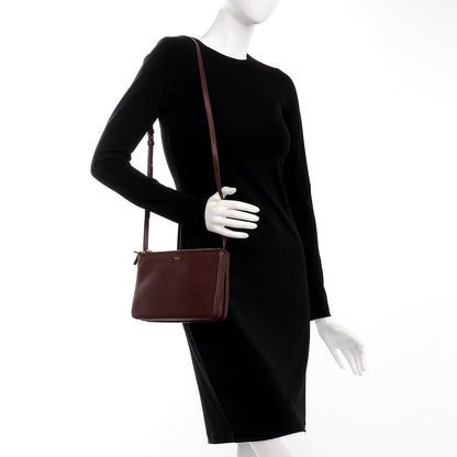 Celine Smooth Lambskin Small Trio Crossbody Bag Burgundy 2 of 7