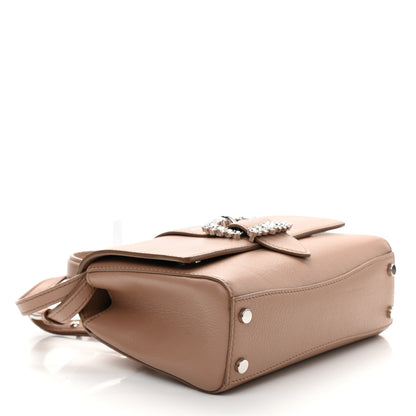 Jimmy Choo Calfskin Crystal Medium Cheri Top Handle Bag Powder Pink 4 of 8