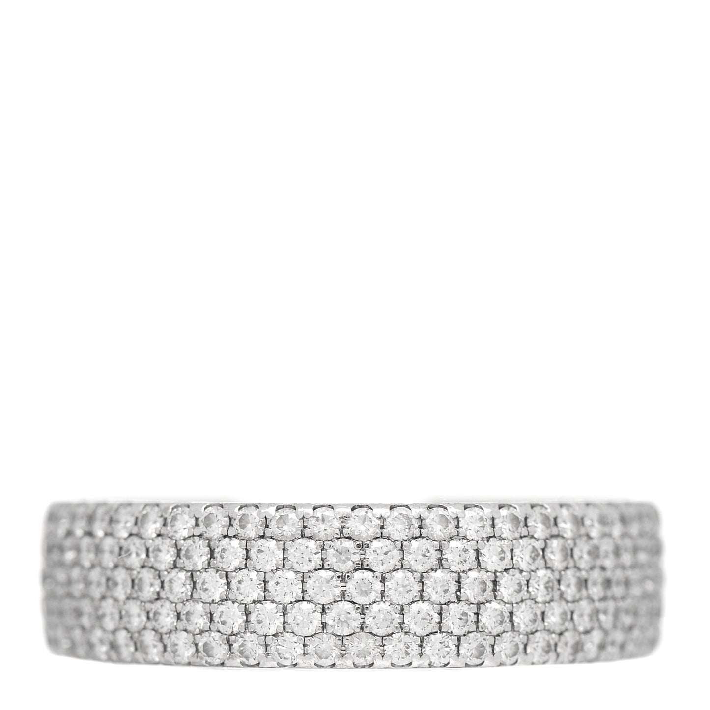 18K White Gold Diamond Metro Five-Row Ring 52 6