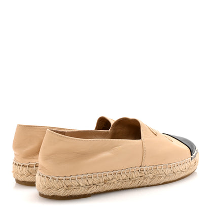 Chanel Lambskin CC Espadrilles 37 Beige Black 5 of 9