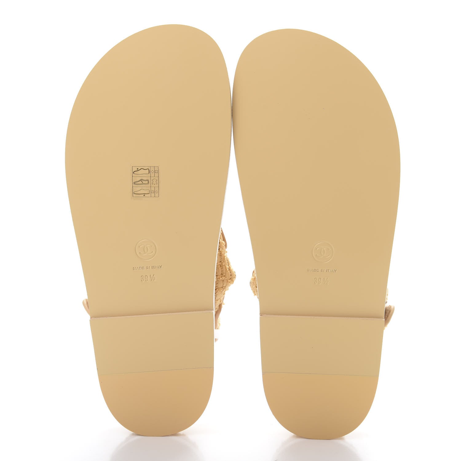 Chanel Braided Fabric Velcro Dad Sandals 39.5 Beige 5 of 8