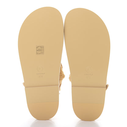 Chanel Braided Fabric Velcro Dad Sandals 39.5 Beige 5 of 8