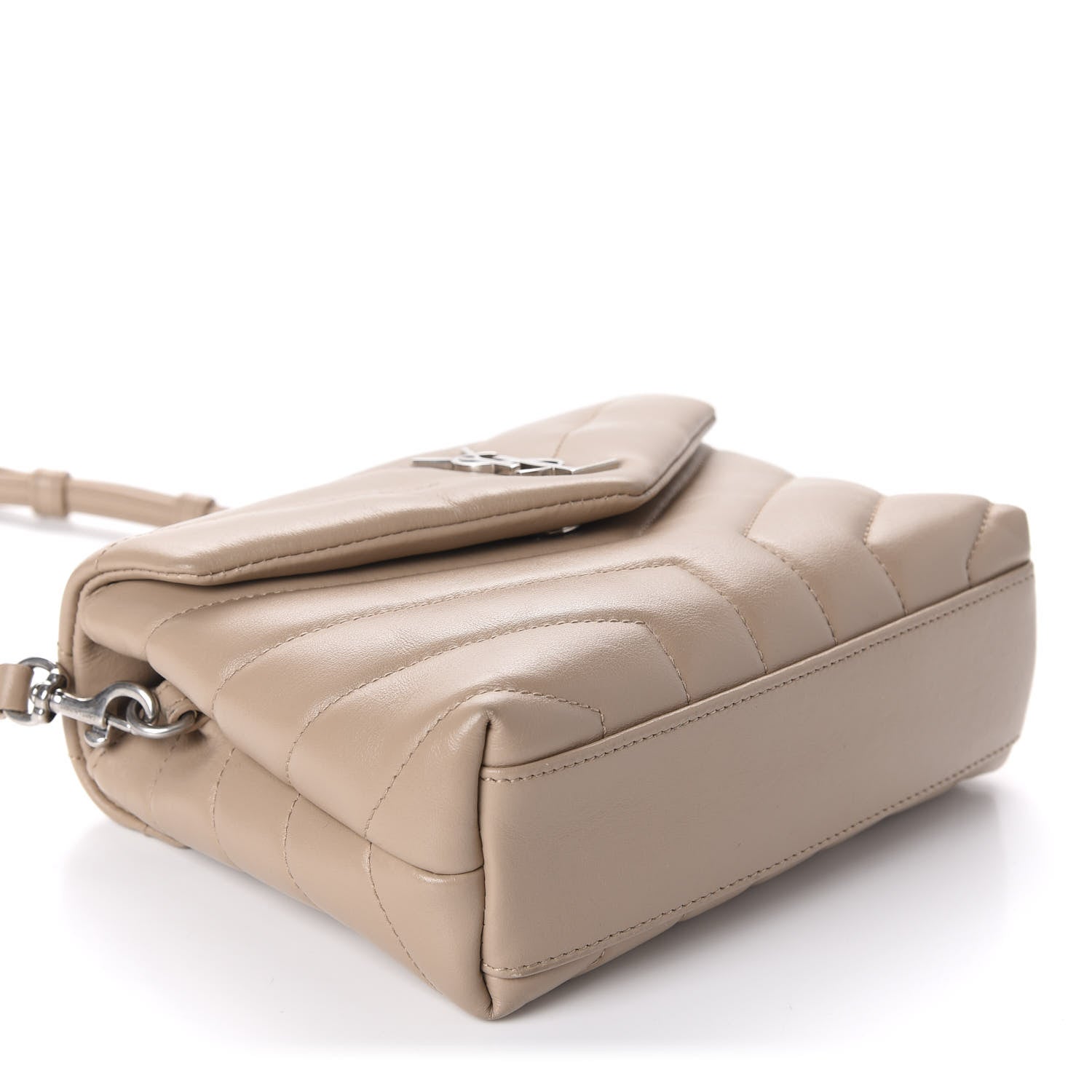 Saint Laurent Calfskin Y Quilted Monogram Toy Loulou Satchel Nude 4 of 12