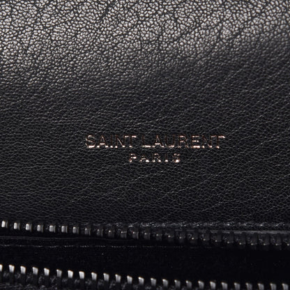 Saint Laurent Sheepskin Matelasse Chevron Monogram Medium College Bag Black 6 of 7