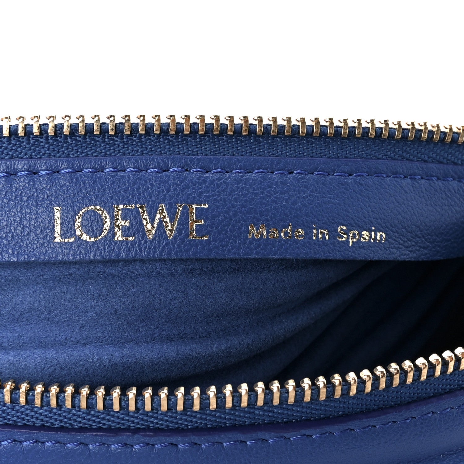 Loewe Lambskin Pleated Bracelet Pouch Shoulder Bag Royal Blue 6 of 9
