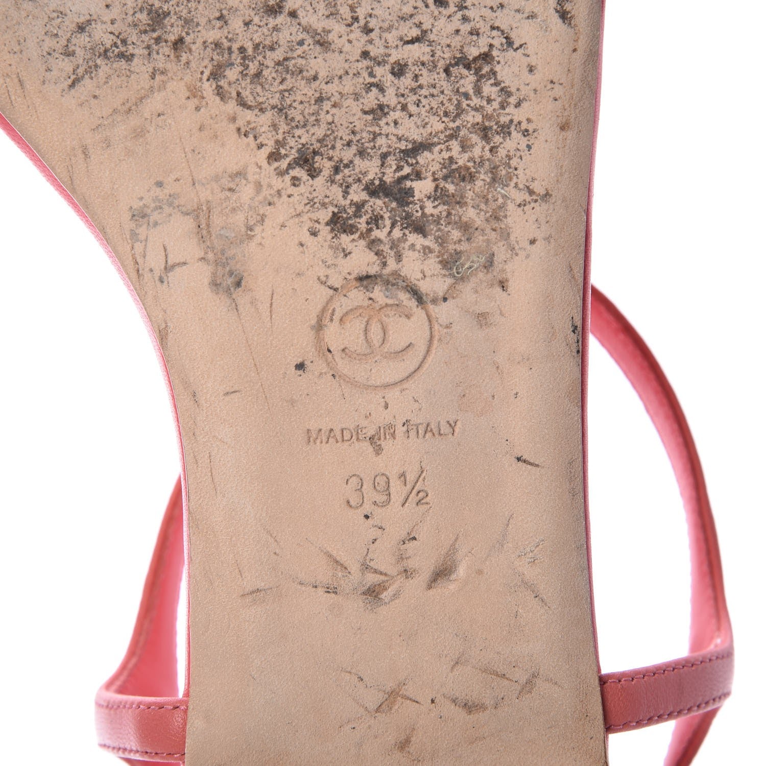 Chanel Lambskin Chain CC Thong Sandals 39.5 Pink 8 of 14