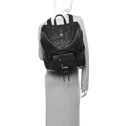 Chrome Hearts Calfskin Cross Patch Feurknee Backpack  Black 2 of 9