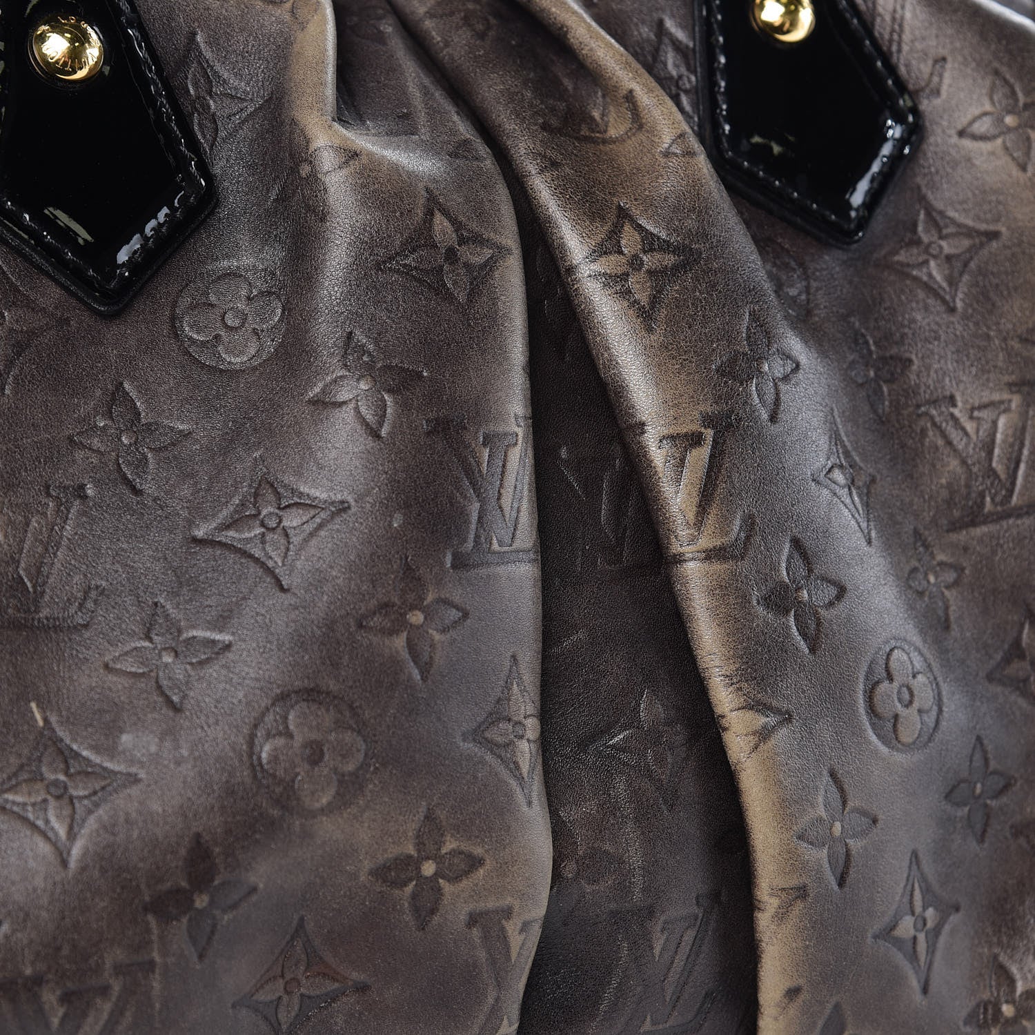 Louis Vuitton Cuir Patent Embossed Monogram Stephen Bag Grey 10 of 18