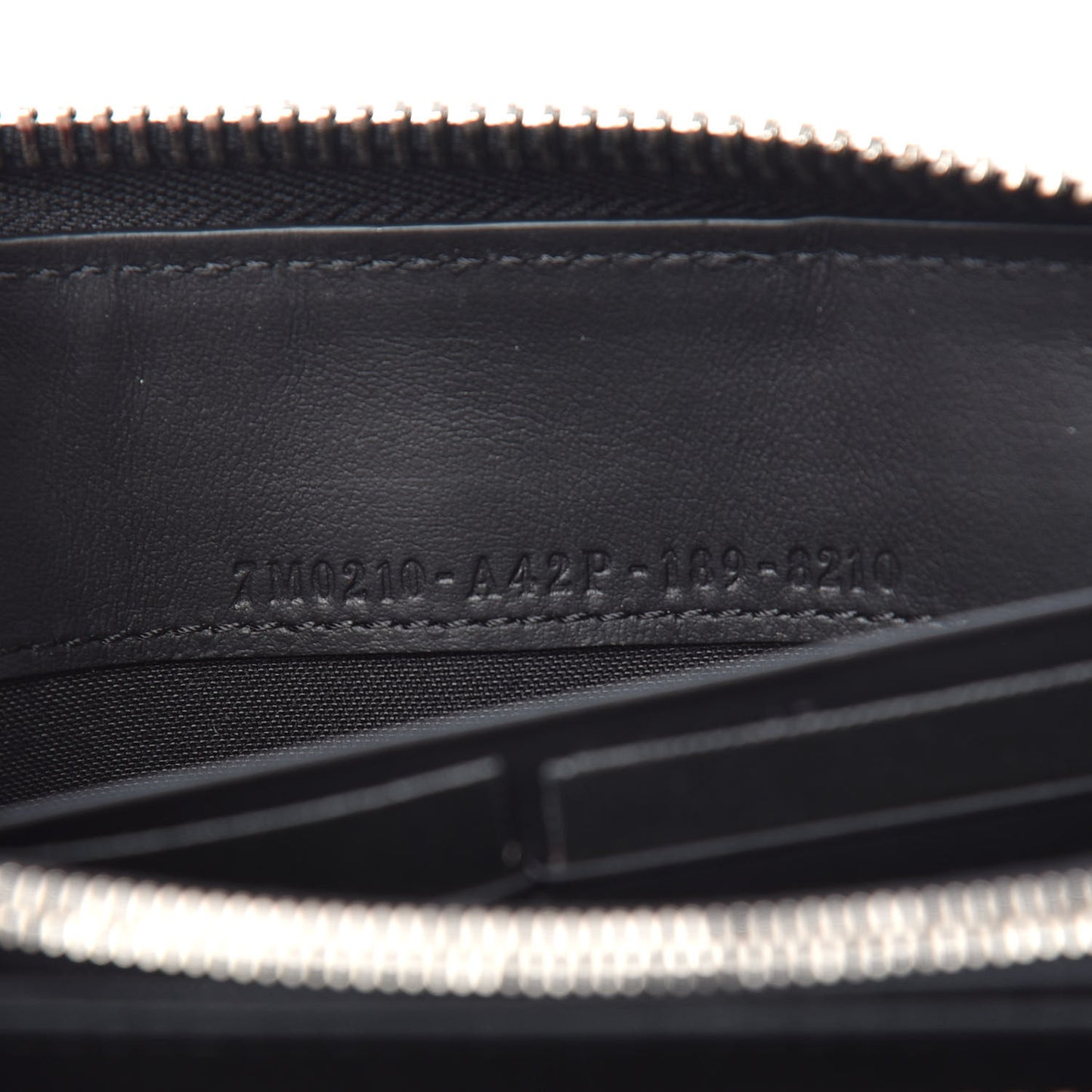 Vitello F is Fendi Bi-Color FF 1974 Embossed Zip Around Wallet Maya Black